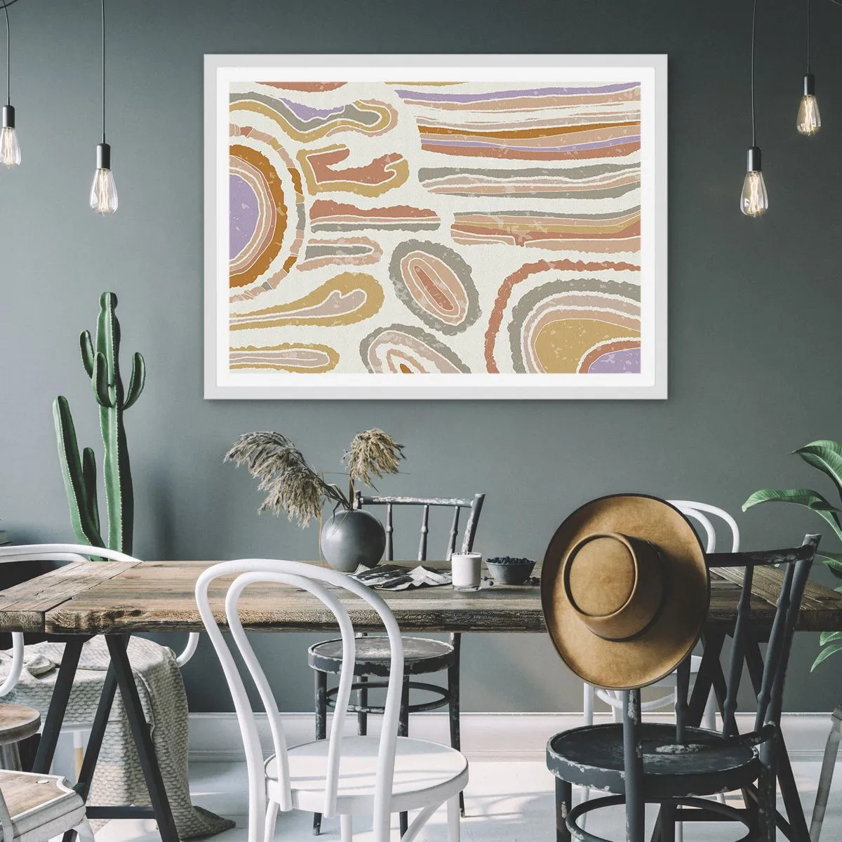 Plakát v bílém rámu - Barevné průřezy - 100x70 cm