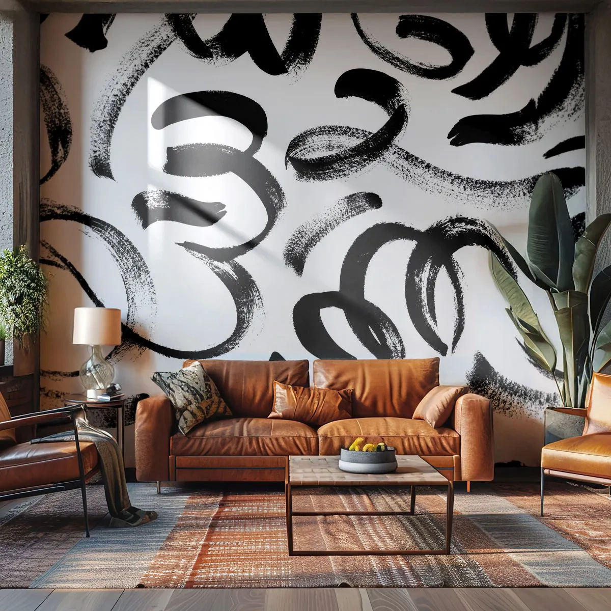 Fototapeta Standard Eco - Černé na bílém - Moderní umění, Modernost, Vzory - 200x140 cm