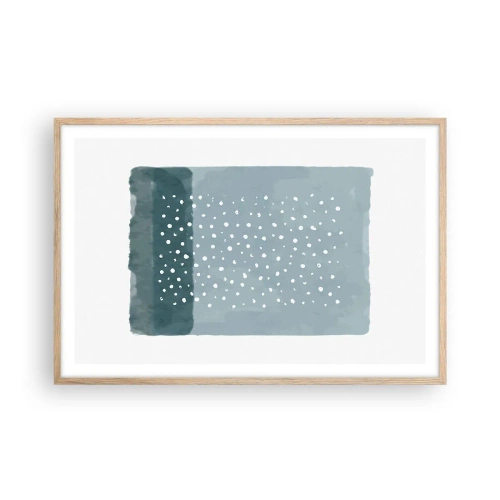 Plakát v rámu světlý dub - Pěstováno na modři - 91x61 cm