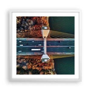 Plakát v bílém rámu - Za vodami, za lesy - 50x50 cm