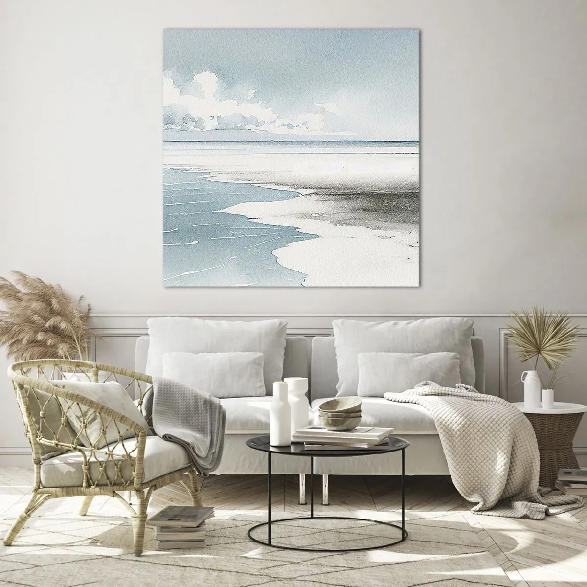 Obraz na skle - Jemný příliv - 60x60 cm