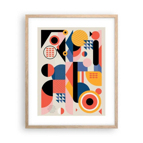 Plakát v rámu světlý dub - Kompozice: pojďme si hrát - 40x50 cm