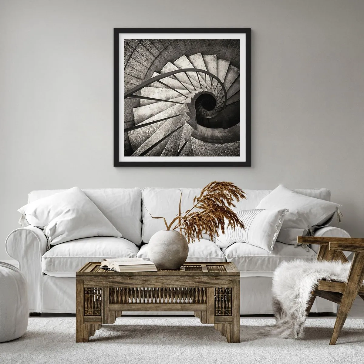 Plakát v černém rámu - Nahoru po schodech, dolů po schodech - 40x40 cm