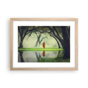 Plakát v rámu světlý dub - Na cestě k osvícení - 40x30 cm