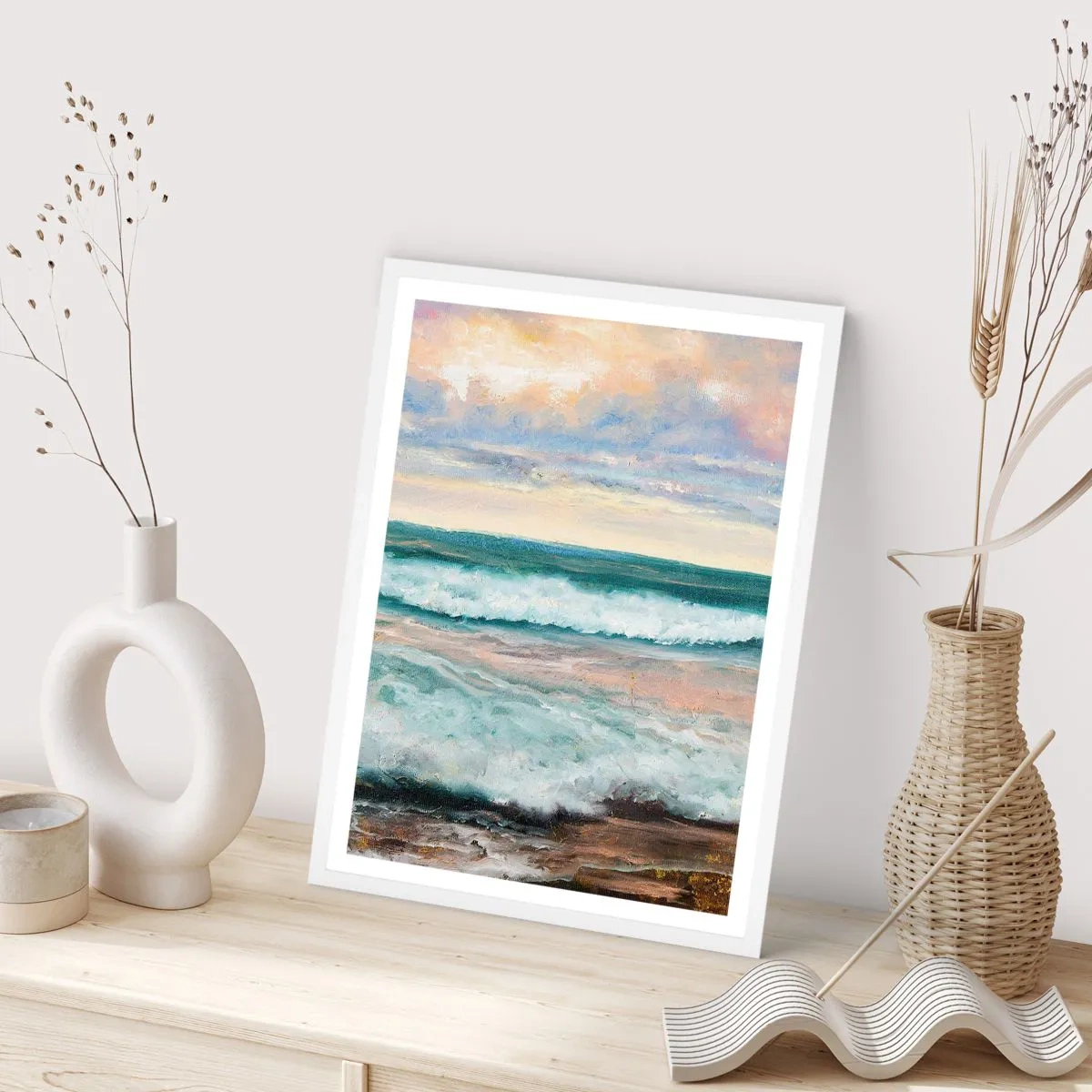 Plakát v bílém rámu - Tady uhladíš duši - 50x70 cm