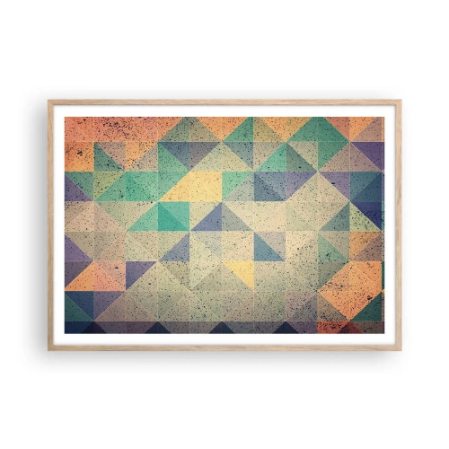 Plakát v rámu světlý dub - Republika trojúhelníků - 100x70 cm