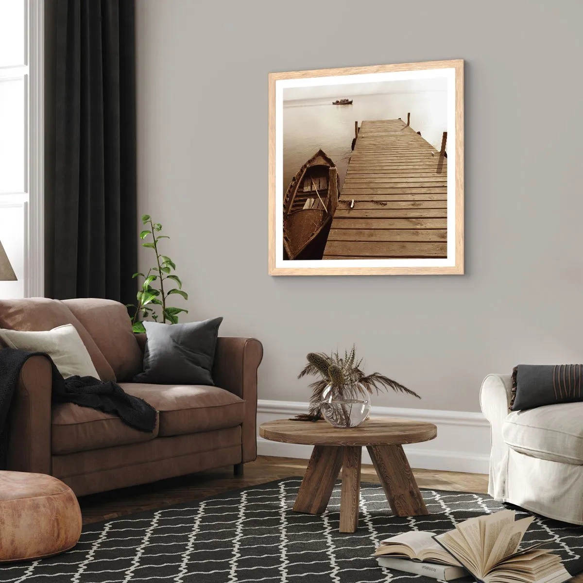 Plakát v rámu světlý dub - Velký klid - 60x60 cm