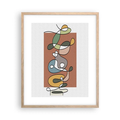 Plakát v rámu světlý dub - Abstrakce: barevné dovádění - 40x50 cm