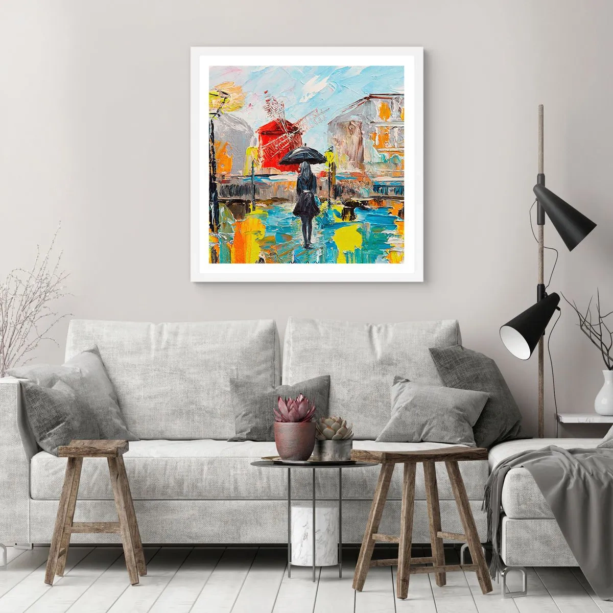 Plakát v bílém rámu - Pařížské legendy - 60x60 cm