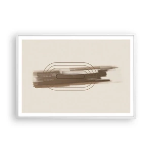 Plakát v bílém rámu - Závan šedi - 100x70 cm