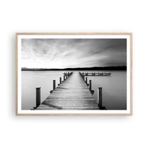 Plakát v rámu světlý dub - U napajedla – klidu - 100x70 cm