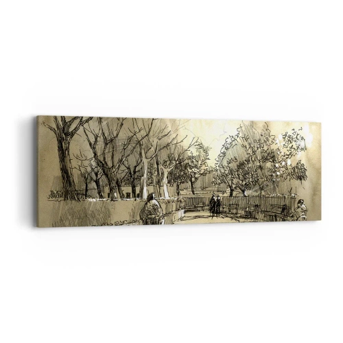 Obraz na plátně - Pírkem zastavený okamžik - 90x30 cm