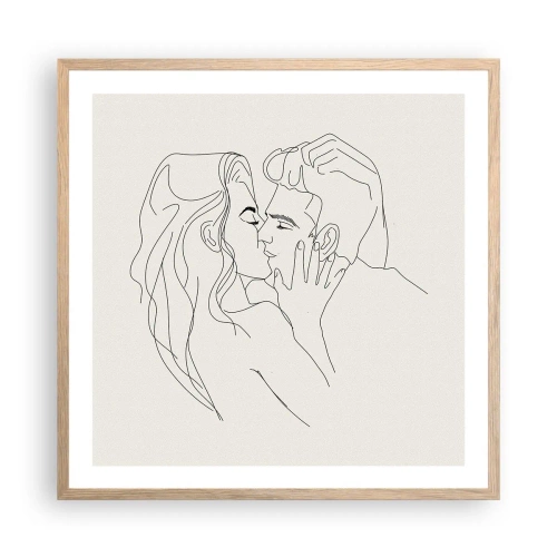 Plakát v rámu světlý dub - Zamotaní citem - 60x60 cm