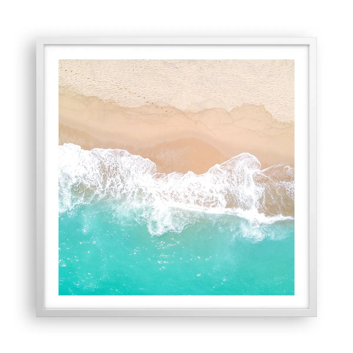 Plakát v bílém rámu - Mazlivý dotek - 60x60 cm