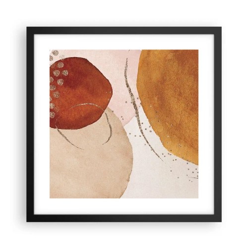 Plakát v černém rámu - Zaoblení a pohyb - 40x40 cm