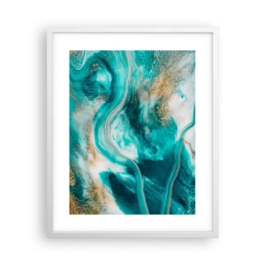 Plakát v bílém rámu - Řeka zlata - 40x50 cm