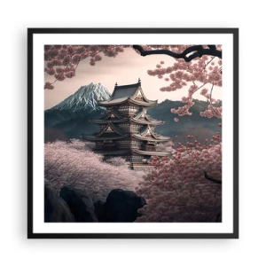 Plakát v černém rámu - Země kvetoucích třešní - 60x60 cm