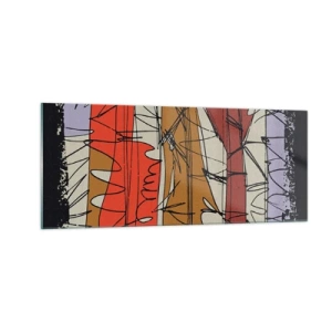 Obraz na skle - Spontánní kompozice - 100x40 cm