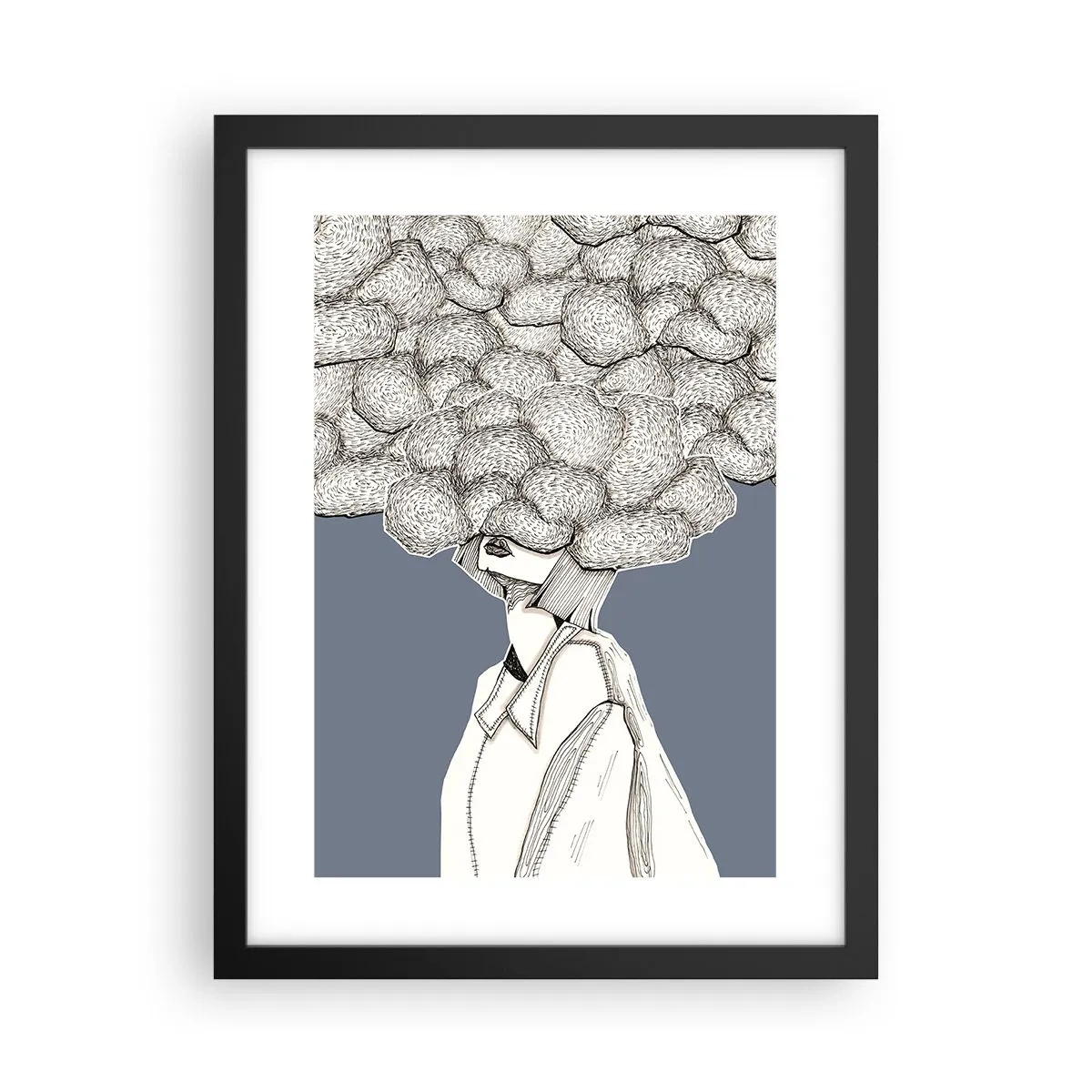 Plakát v černém rámu - S hlavou v oblacích - 30x40 cm