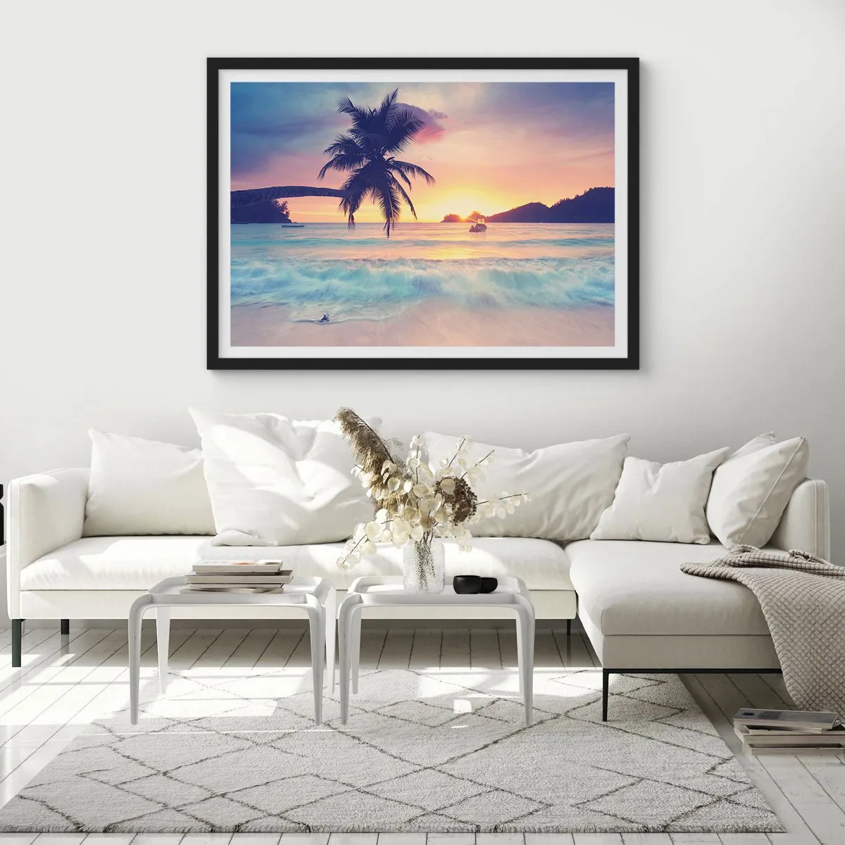 Plakát v černém rámu - Večer v zátoce - 70x50 cm