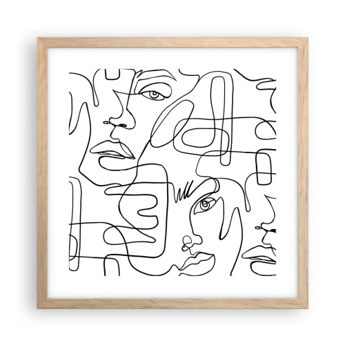 Plakát v rámu světlý dub - Ve spletených emocích - 40x40 cm