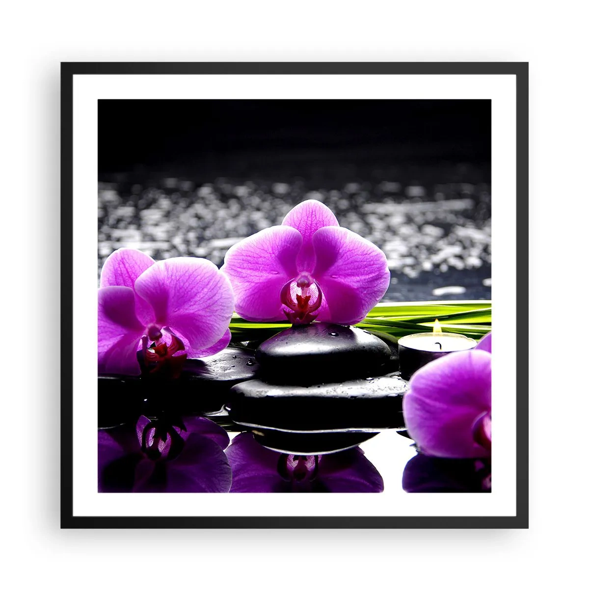 Plakát v černém rámu - Utonout v tichu a klidu - 60x60 cm