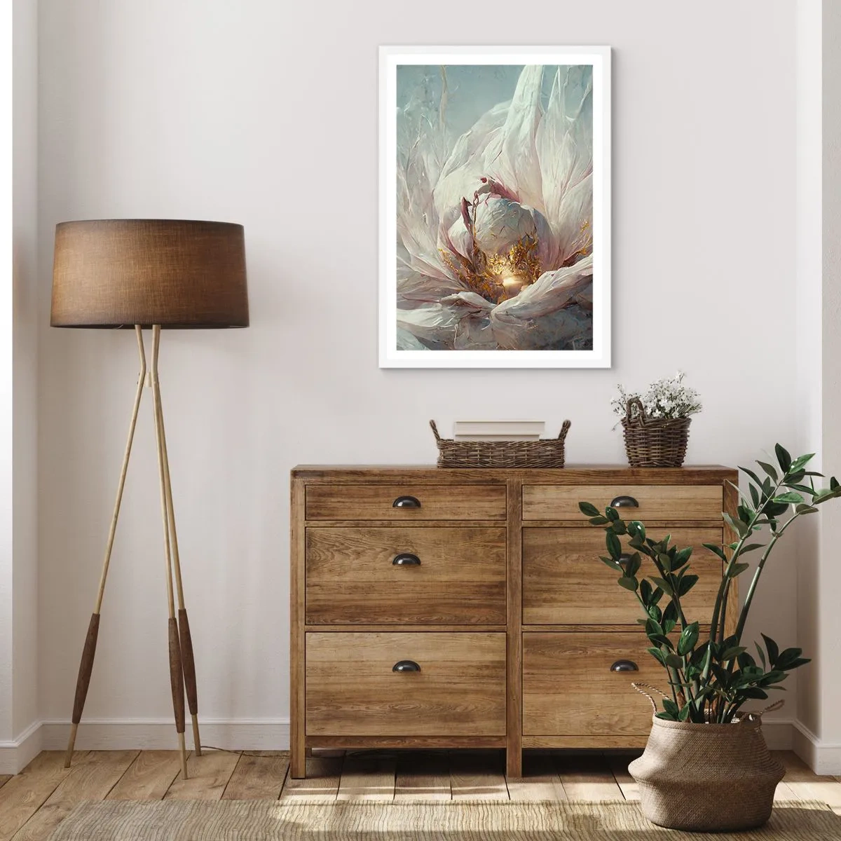 Plakát v bílém rámu - Rozkvétá jednou za sto let - 70x100 cm