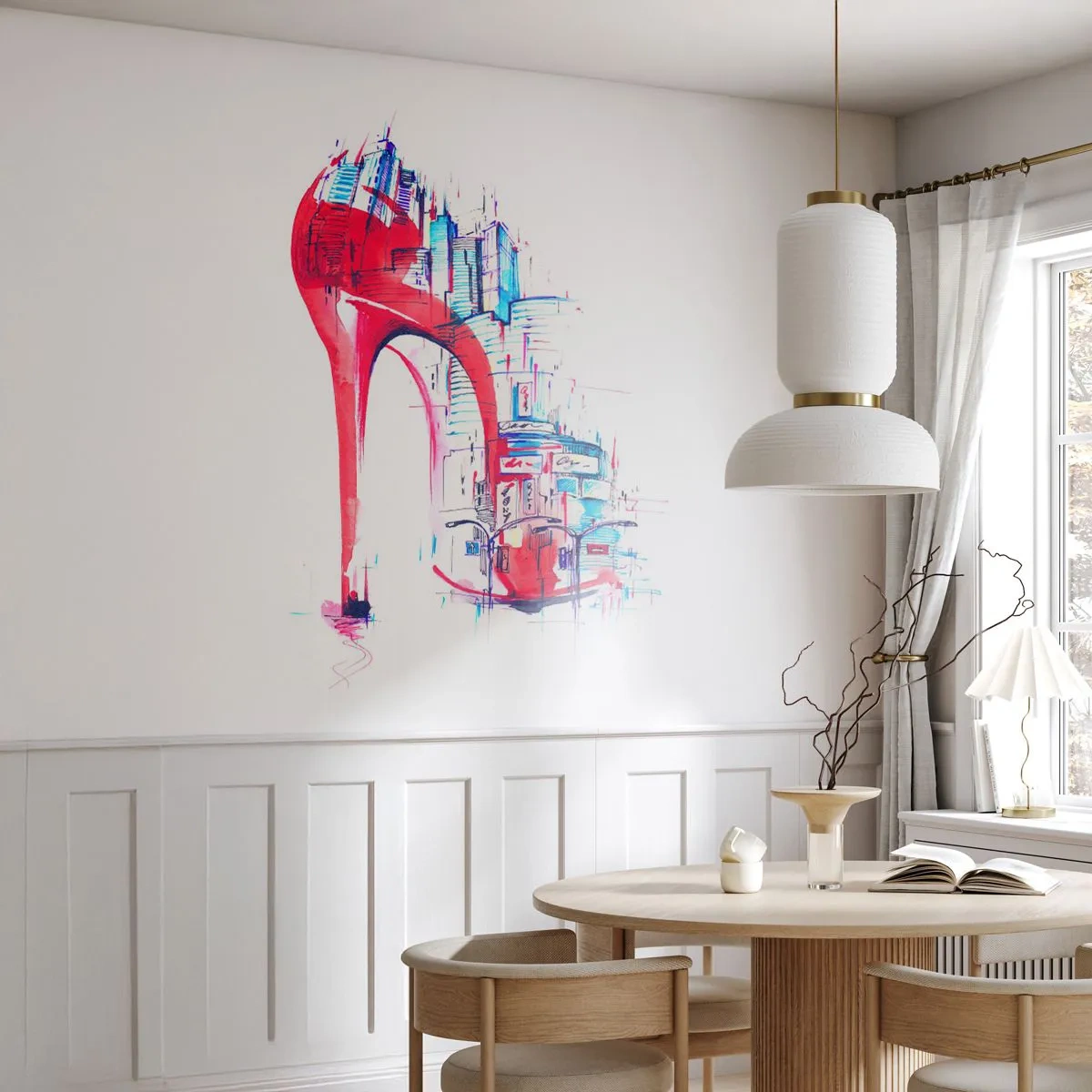 Fototapeta Samolepicí Deluxe Sticker - Velkoměstská elegánka - Abstrakce, Architektura, Dámská obuv - 250x175 cm