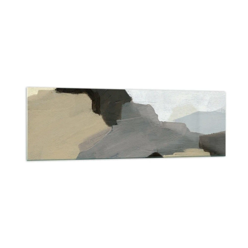 Obraz na skle - Abstrakce: křižovatka šedi - 160x50 cm