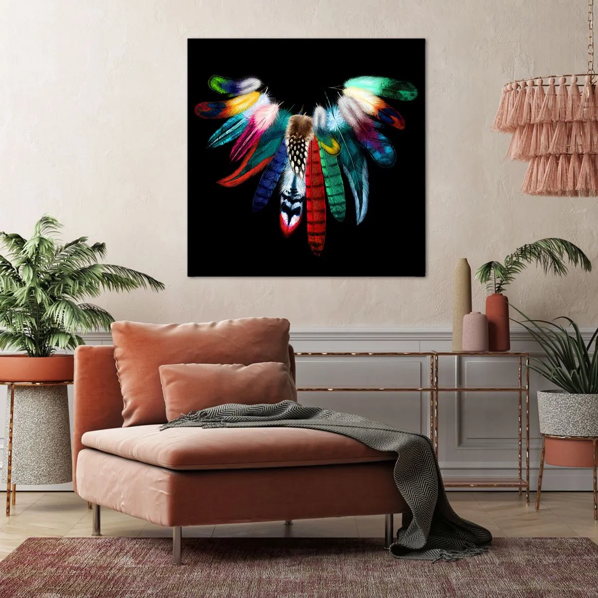 Obraz na plátně - Indiánský náhrdelník - 70x70 cm