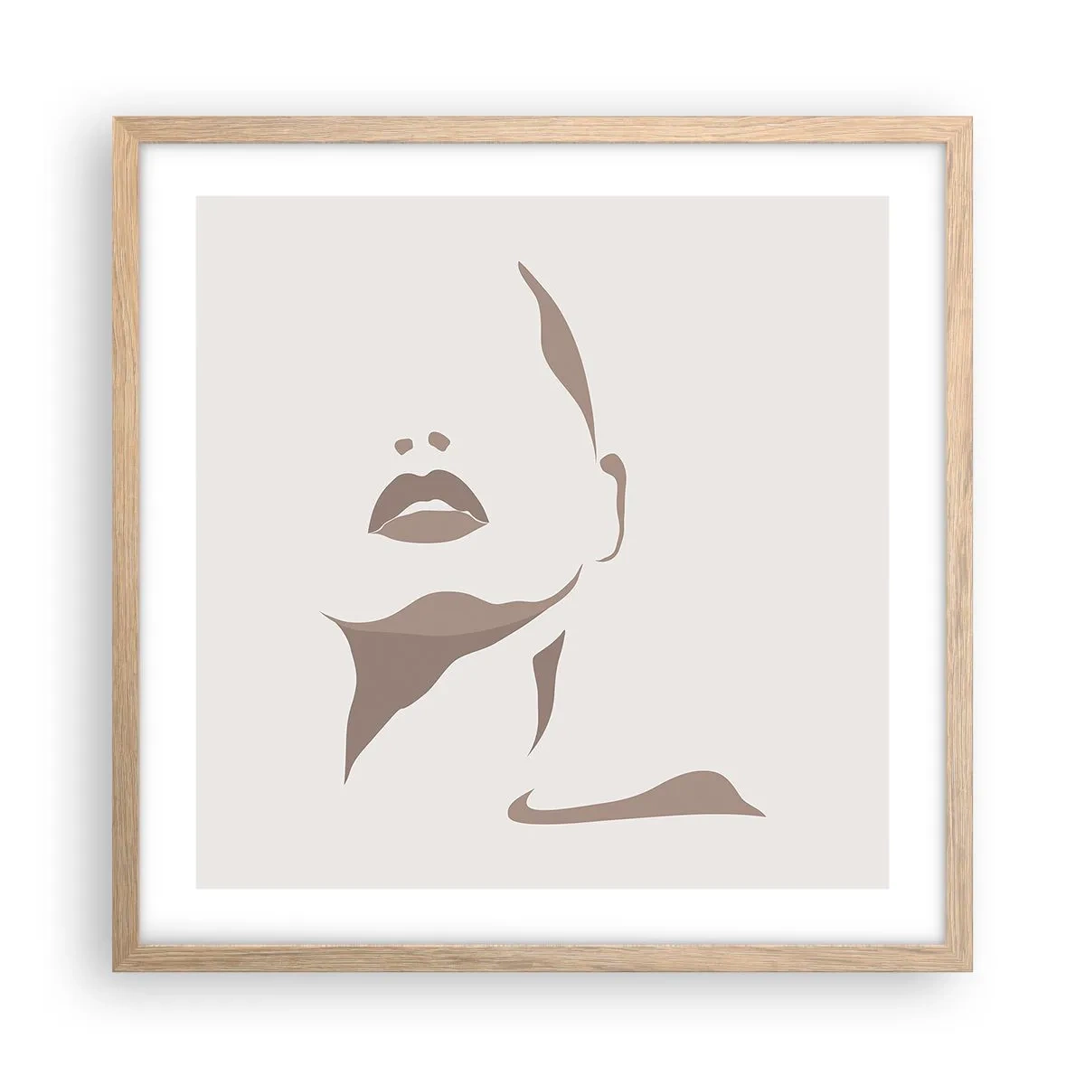 Plakát v rámu světlý dub - Stvořená ze světla a stínu - 50x50 cm