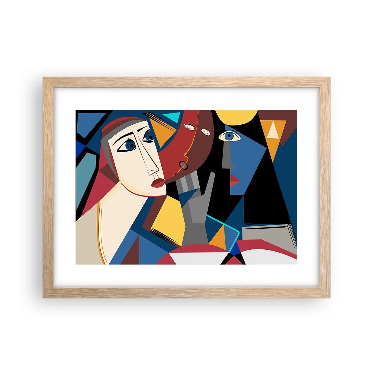 Plakát v rámu světlý dub - Konverzace kubistů - 40x30 cm
