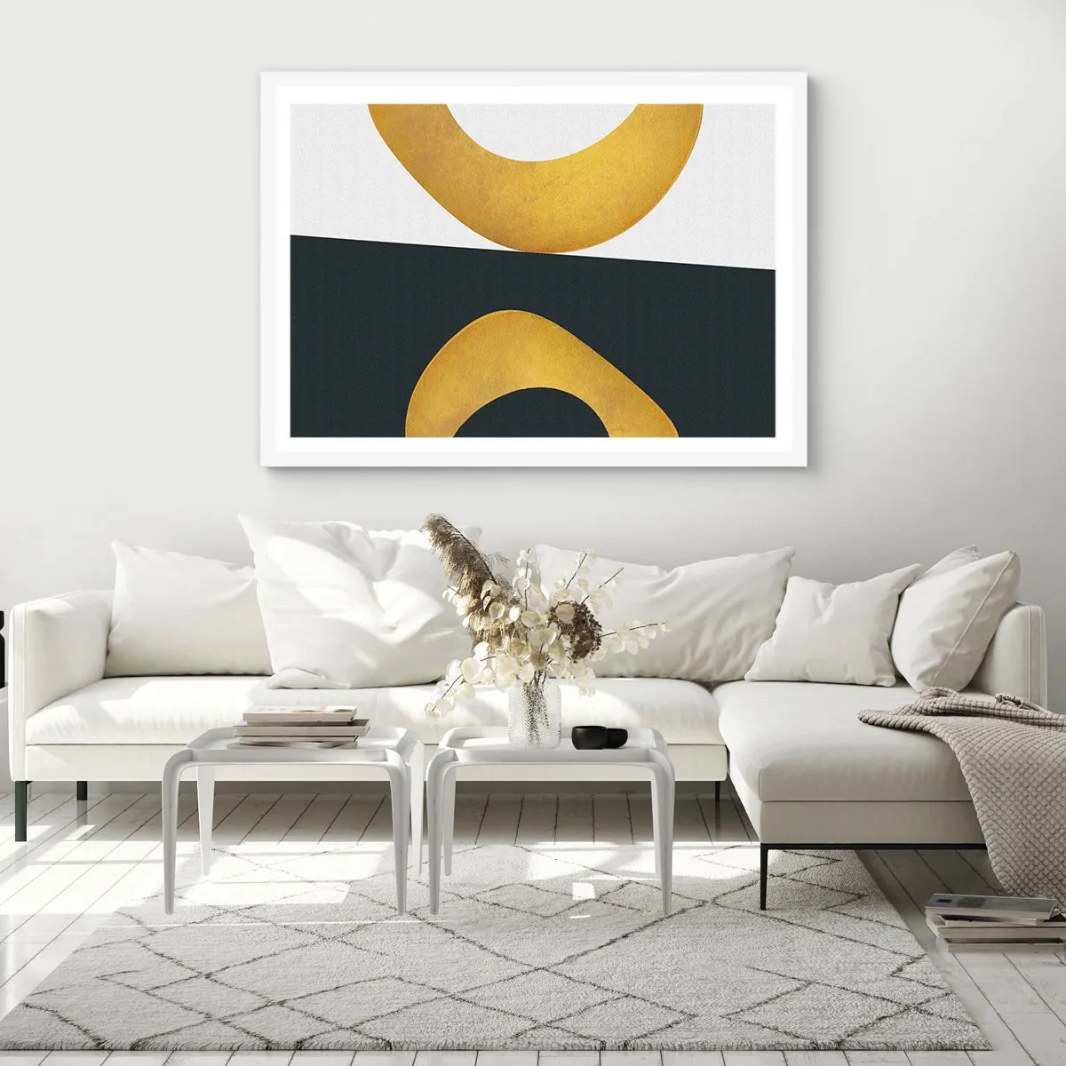 Plakát v bílém rámu - Zaprvé: zlato - 91x61 cm