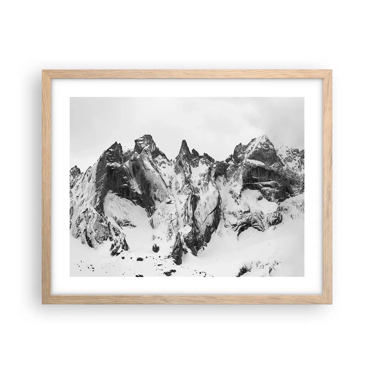 Plakát v rámu světlý dub - Hrozivý žulový hřeben - 50x40 cm