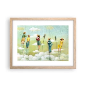 Plakát v rámu světlý dub - Za svým snem - 40x30 cm