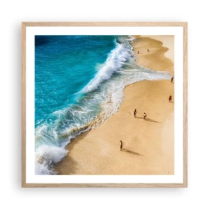 Plakát v rámu světlý dub - A pak slunce, pláž… - 60x60 cm