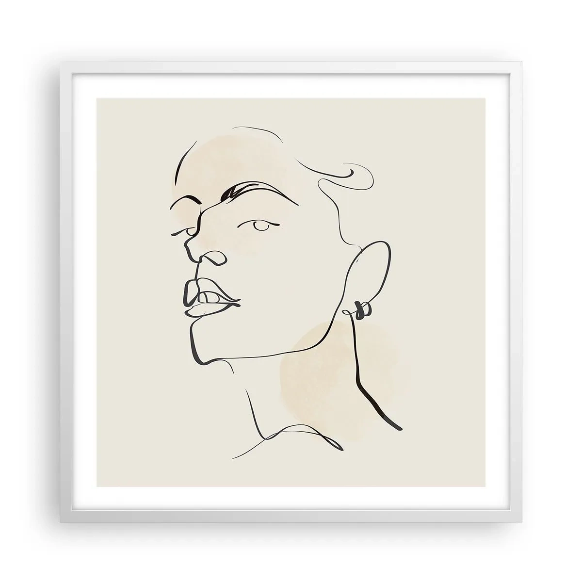 Plakát v bílém rámu - Hrdý pohled - 60x60 cm