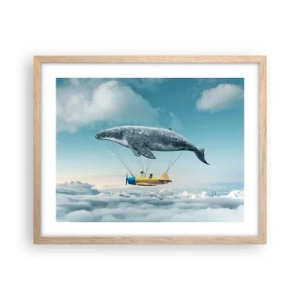 Plakát v rámu světlý dub - Proč ne? - 50x40 cm