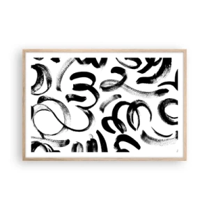 Plakát v rámu světlý dub - Černé na bílém - 91x61 cm