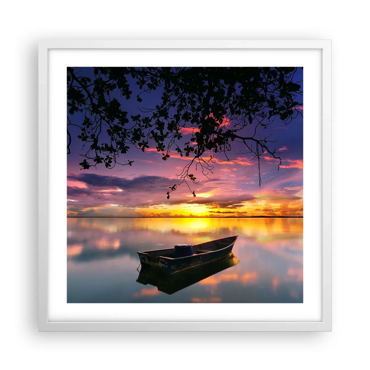 Plakát v bílém rámu - „Zdá se, že visíš uprostřed nebe…“ - 50x50 cm