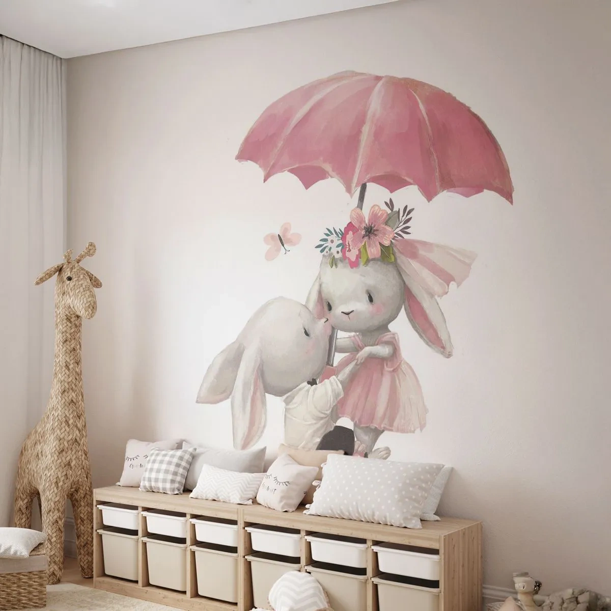 Fototapeta Premium Canvas - To je láska - Pro děti, Králíci, Pohádka - 250x175 cm