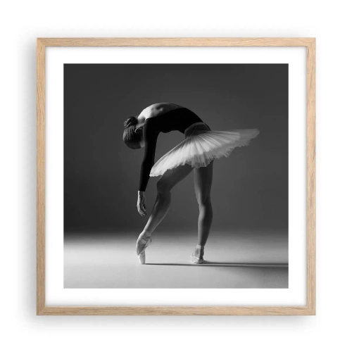 Plakát v rámu světlý dub - Bella ballerina - 50x50 cm