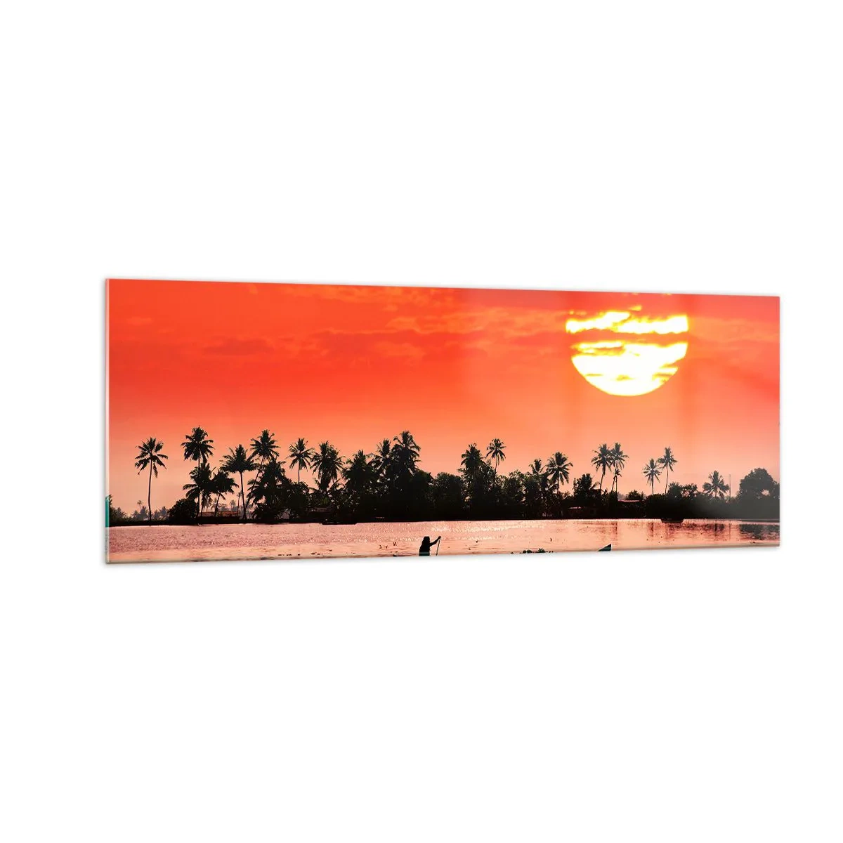 Obraz na skle - Klid tropů při západu - 140x50 cm