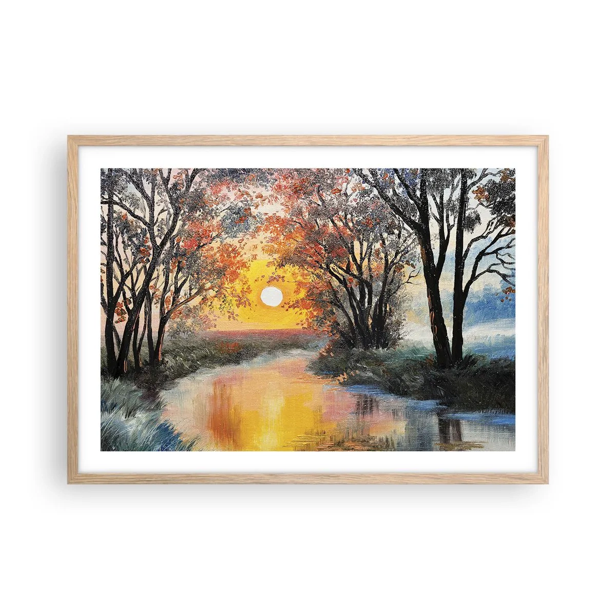 Plakát v rámu světlý dub - Podzimní nádech - 70x50 cm