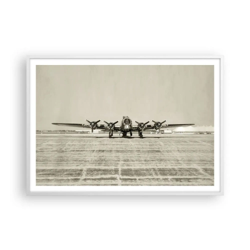 Plakát v bílém rámu - Jako vždy připraven - 100x70 cm