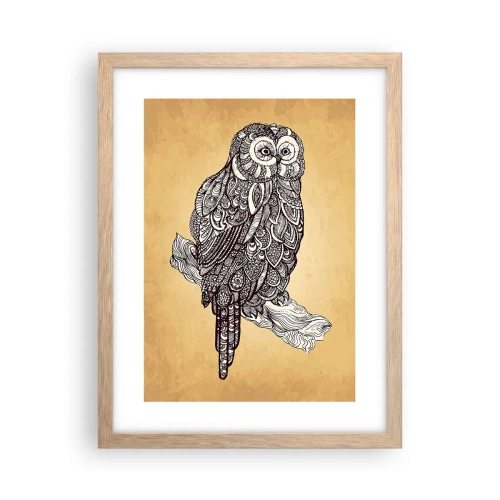 Plakát v rámu světlý dub - Mistrovské ornamenty moudrosti - 30x40 cm