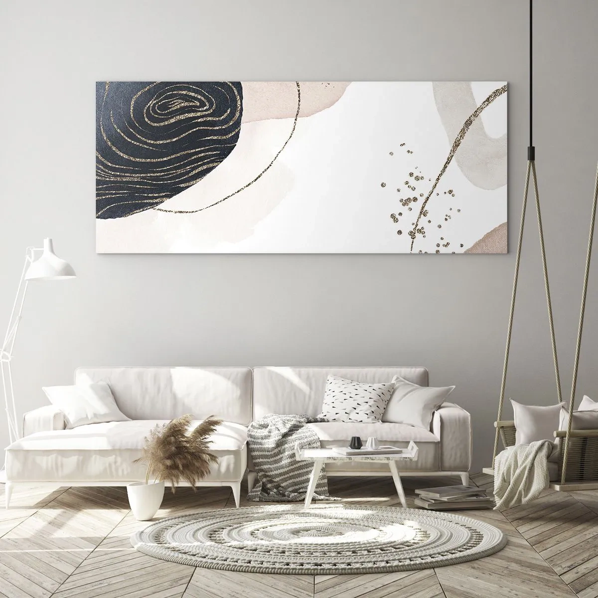 Obraz na skle - Vše plyne - 100x40 cm