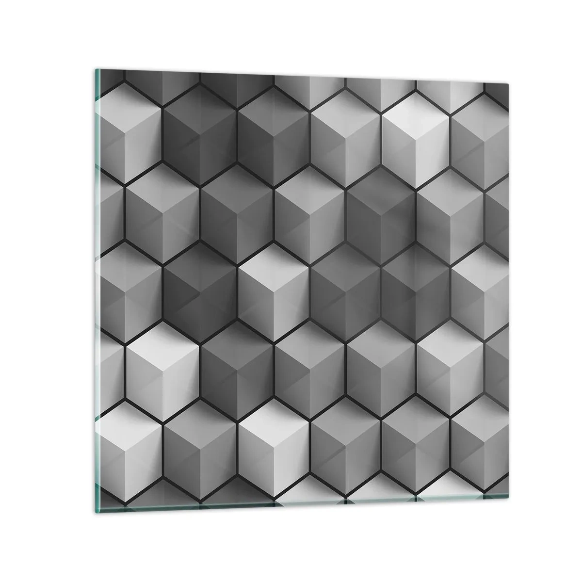 Obraz na skle - Kubistické puzzle - 40x40 cm
