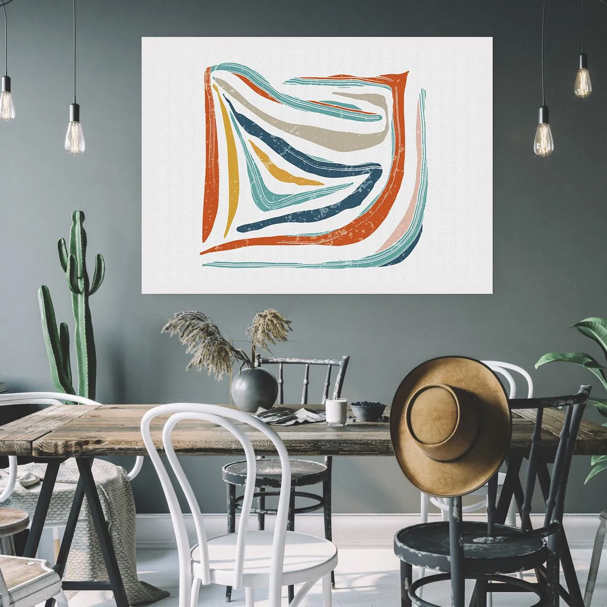 Plakát - Přátelsky usměvavá abstrakce - 100x70 cm