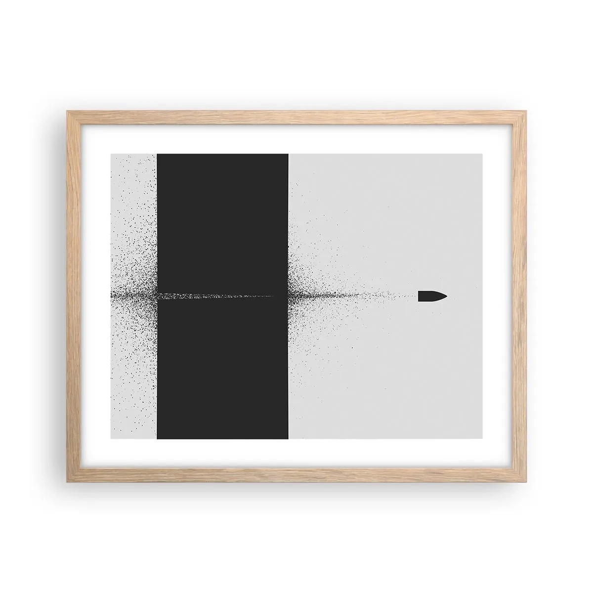 Plakát v rámu světlý dub - Přímo k cílu - 50x40 cm